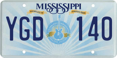 MS license plate YGD140