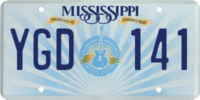 MS license plate YGD141
