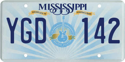 MS license plate YGD142