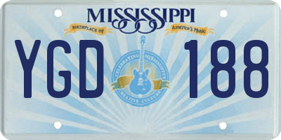 MS license plate YGD188