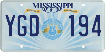 MS license plate YGD194