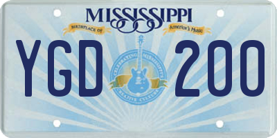 MS license plate YGD200