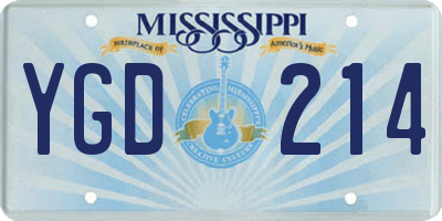 MS license plate YGD214