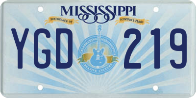 MS license plate YGD219