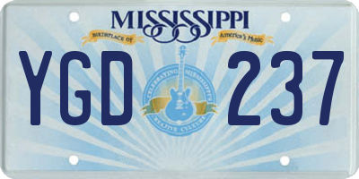 MS license plate YGD237