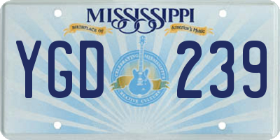MS license plate YGD239