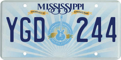 MS license plate YGD244