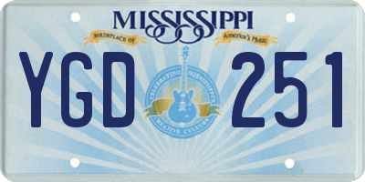 MS license plate YGD251