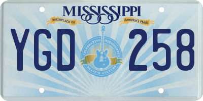 MS license plate YGD258