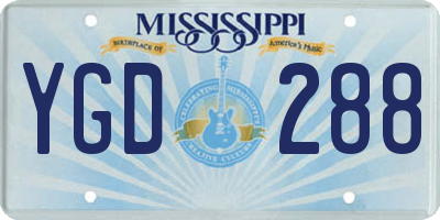MS license plate YGD288