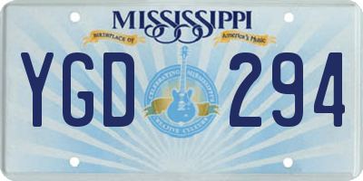 MS license plate YGD294