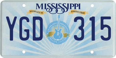 MS license plate YGD315