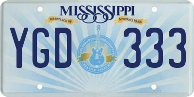 MS license plate YGD333