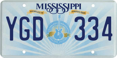 MS license plate YGD334