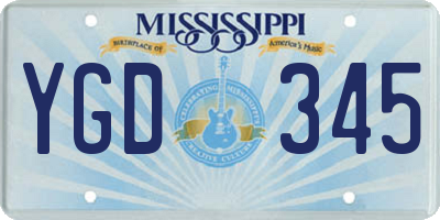 MS license plate YGD345