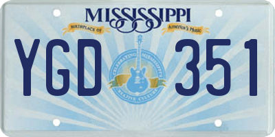 MS license plate YGD351