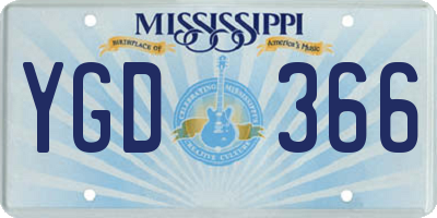 MS license plate YGD366