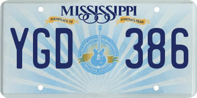 MS license plate YGD386