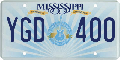 MS license plate YGD400