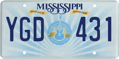 MS license plate YGD431