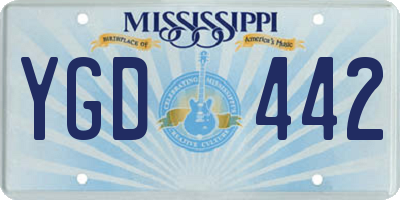 MS license plate YGD442