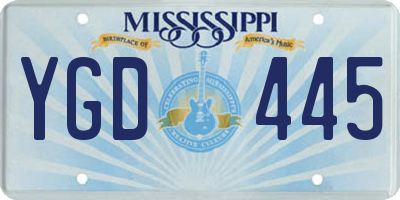 MS license plate YGD445