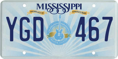 MS license plate YGD467