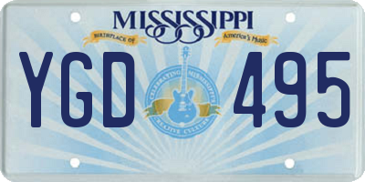 MS license plate YGD495