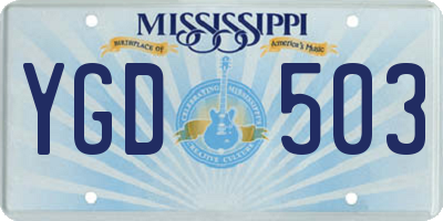 MS license plate YGD503