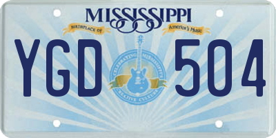 MS license plate YGD504