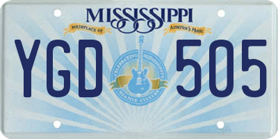MS license plate YGD505