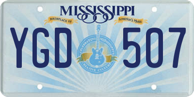 MS license plate YGD507