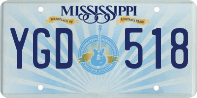 MS license plate YGD518