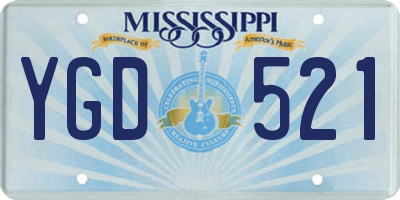 MS license plate YGD521