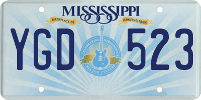 MS license plate YGD523