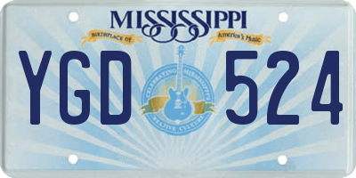 MS license plate YGD524