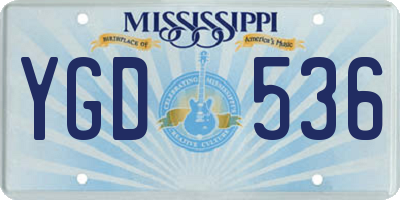 MS license plate YGD536
