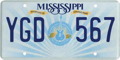 MS license plate YGD567