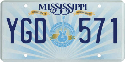 MS license plate YGD571