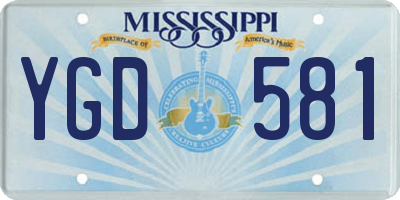 MS license plate YGD581