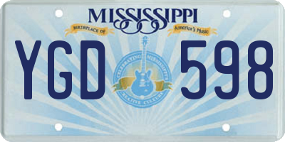 MS license plate YGD598