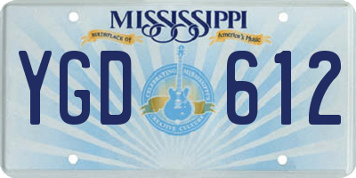 MS license plate YGD612