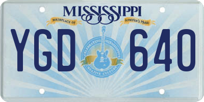 MS license plate YGD640