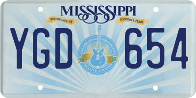 MS license plate YGD654