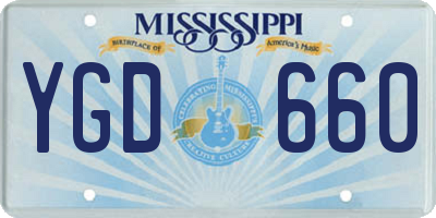 MS license plate YGD660