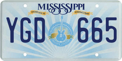 MS license plate YGD665