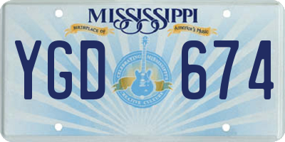 MS license plate YGD674