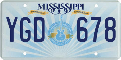 MS license plate YGD678