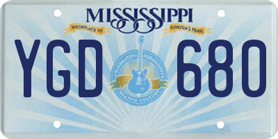 MS license plate YGD680