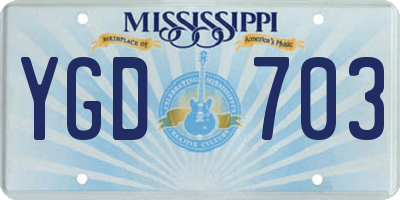MS license plate YGD703